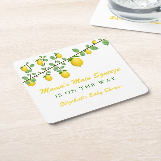 Hoofdrukregel Lemon Genderneutraal Baby shower Kartonnen Onderzetters (Schuin)