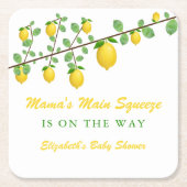 Hoofdrukregel Lemon Genderneutraal Baby shower Kartonnen Onderzetters (Voorkant)