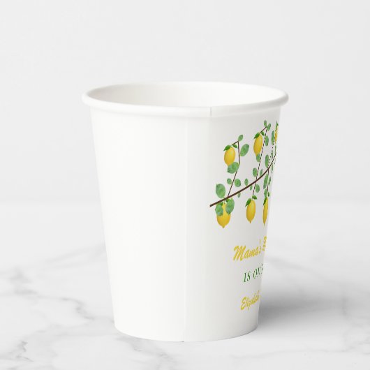 Hoofdrukregel Lemon Genderneutraal Baby shower Papieren Bekers (Rechts)
