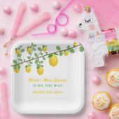 Hoofdrukregel Lemon Genderneutraal Baby shower Papieren Bordje (Feest)