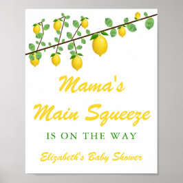 Hoofdrukregel Lemon Genderneutraal Baby shower Poster