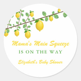Hoofdrukregel Lemon Genderneutraal Baby shower Ronde Sticker