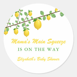 Hoofdrukregel Lemon Genderneutraal Baby shower Ronde Sticker