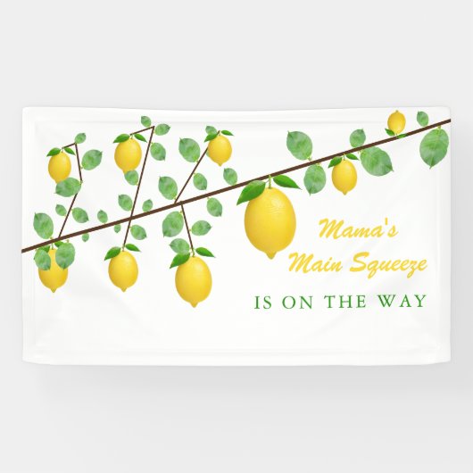 Hoofdrukregel Lemon Genderneutraal Baby shower Spandoek (Horizontaal)