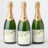Hoofdrukregel Lemon Genderneutraal Baby shower Sparkling Wijnetiket (Flessen)