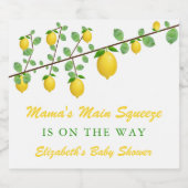 Hoofdrukregel Lemon Genderneutraal Baby shower Sparkling Wijnetiket (Enkel label)