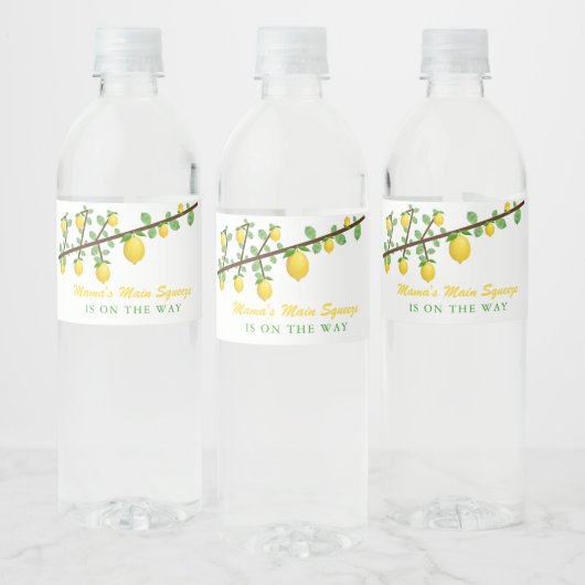 Hoofdrukregel Lemon Genderneutraal Baby shower Waterfles Etiket (Flessen)