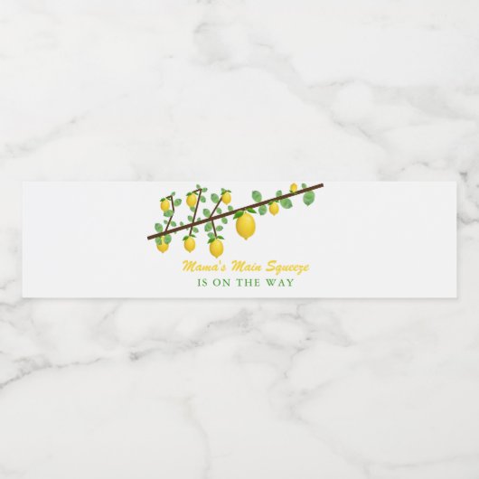 Hoofdrukregel Lemon Genderneutraal Baby shower Waterfles Etiket (Enkel label)