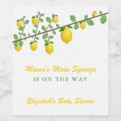 Hoofdrukregel Lemon Genderneutraal Baby shower Wijn Etiket (Enkel label)