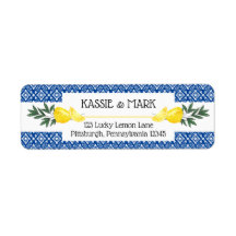Hoofdrukregel Tropical Return Address Label