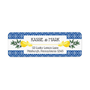 Hoofdrukregel Tropical Return Address Label