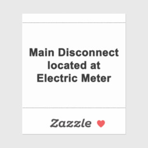 Hoofdschakelaar bevindt zich bij de elektriciteits sticker
