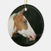 Hoofdschot 2 van het schilderpaard keramisch ornament (Links)