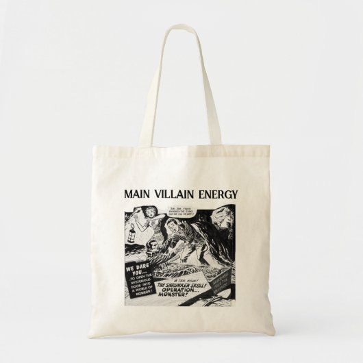 Hoofdschurk Energie Comic Zwart & Wit Tote Bag (Voorkant)