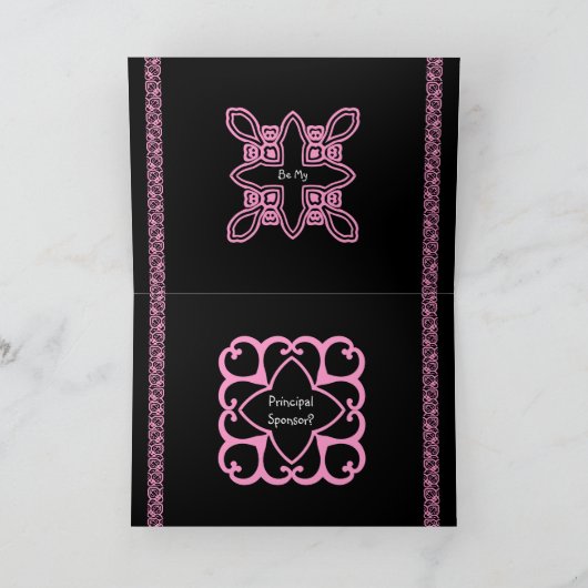 HOOFDSPONSOR Uitnodigen - Roze & Zwarte Art Deco (Binnen)