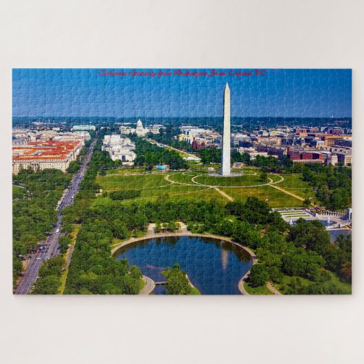 Hoofdstad van de staat Washington DC. Kerstgroeten Legpuzzel (Horizontaal)