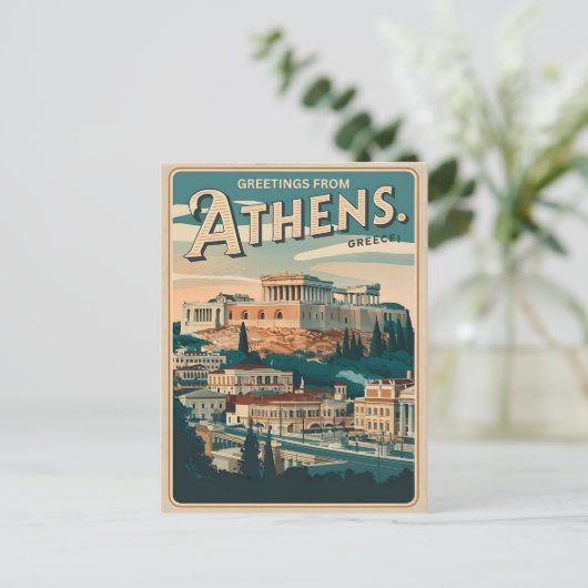  hoofdstad van Griekenland Briefkaart (Staand voorkant)