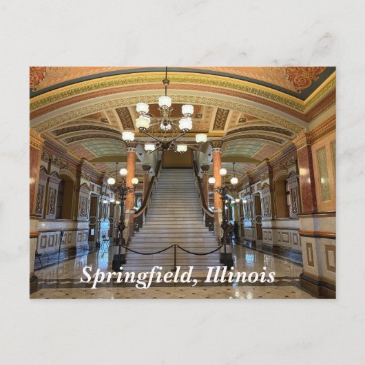 Hoofdstad van Illinois in Springfield Feestdagenkaart (Voorkant)