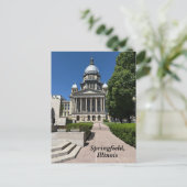 Hoofdstad van Illinois in Springfield Feestdagenkaart (Staand voorkant)