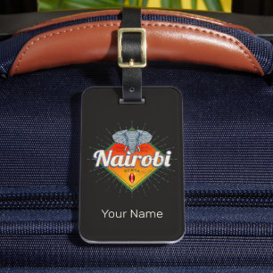 Hoofdstad van Nairobi Kenia Olifant  Afrika Bagagelabel