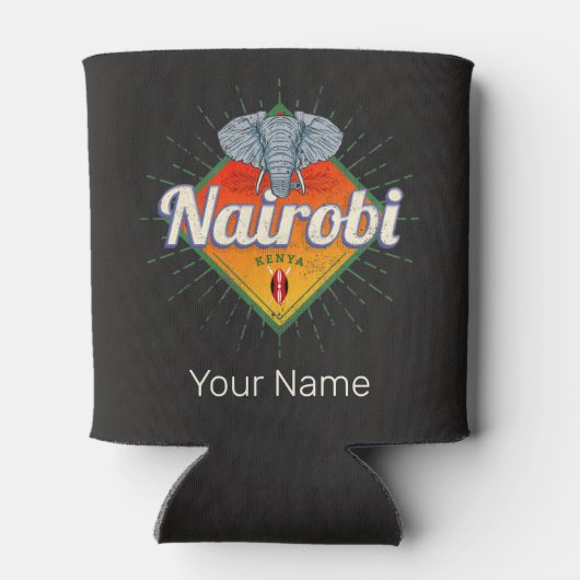 Hoofdstad van Nairobi Kenia Olifant  Afrika Blikjeskoeler (Achterkant)