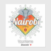 Hoofdstad van Nairobi Kenia Olifant  Afrika Sticker (Vel)