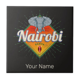 Hoofdstad van Nairobi Kenia Olifant  Afrika Tegeltje