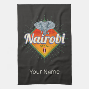 Hoofdstad van Nairobi Kenia Olifant  Afrika Theedoek
