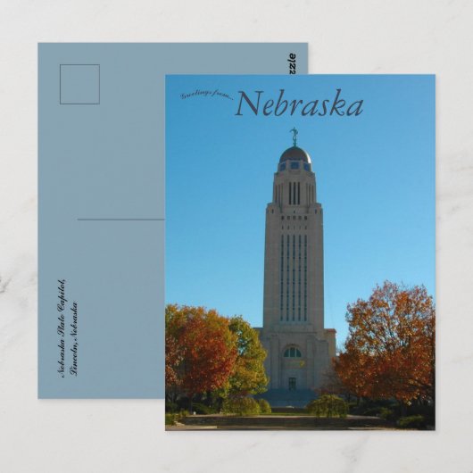Hoofdstad van Nebraska in Lincoln, Nebraska Briefkaart (Voorkant / Achterkant)