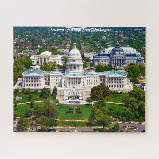 Hoofdstad van Washington. Kerstgroeten Legpuzzel (Horizontaal)