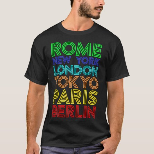 Hoofdsteden T-shirt (Voorkant)