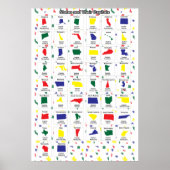 Hoofdsteden van de staat Afdrukken Poster (Voorkant)