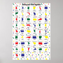 Hoofdsteden van de Staten Print