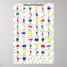 Hoofdsteden van de Staten Print