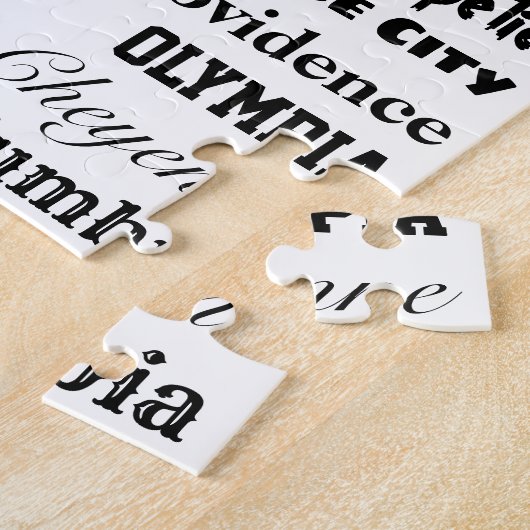 Hoofdsteden van de VS Puzzle - zwart op wit Legpuzzel (Zijkant)