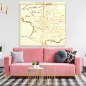Hoofdsteden van Frankrijk Canvas Afdruk (Insitu (Woonkamer))