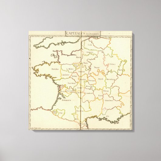 Hoofdsteden van Frankrijk Canvas Afdruk (Voorkant)