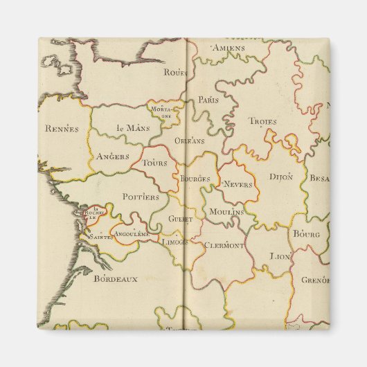 Hoofdsteden van Frankrijk Magneet (Voorkant)