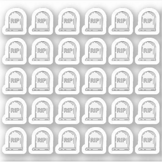 Hoofdsteen Tombstone Bujo Planner Sticker (Voorkant)