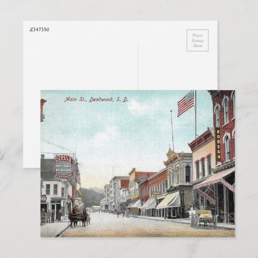 Hoofdstraat, Deadwood, South Dakota, Vintage Briefkaart (Voorkant / Achterkant)