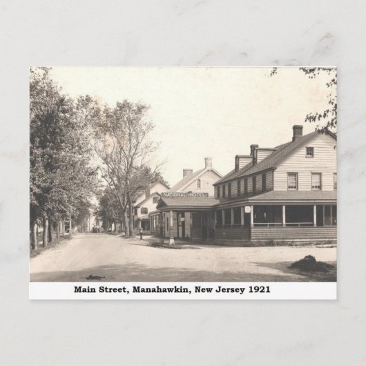 Hoofdstraat, Manahawkin NJ Vintage Briefkaart (Voorkant)