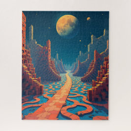 Hoofdstraat op mars legpuzzel