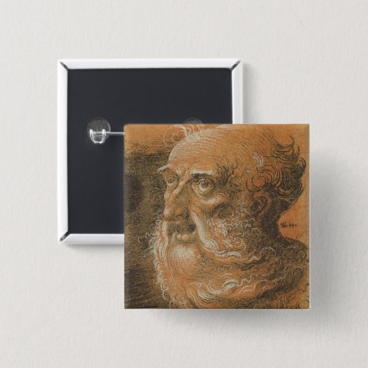 Hoofdstudie, 1522 vierkante button 5,1 cm (Voorkant /achterkant)