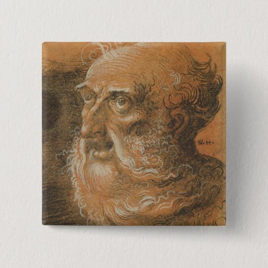 Hoofdstudie, 1522 vierkante button 5,1 cm (Voorkant)