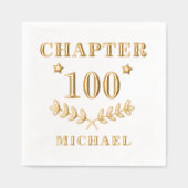Hoofdstuk 100 Honderdste Verjaardag Gepersonalisee Folie Servetten (Voorkant)