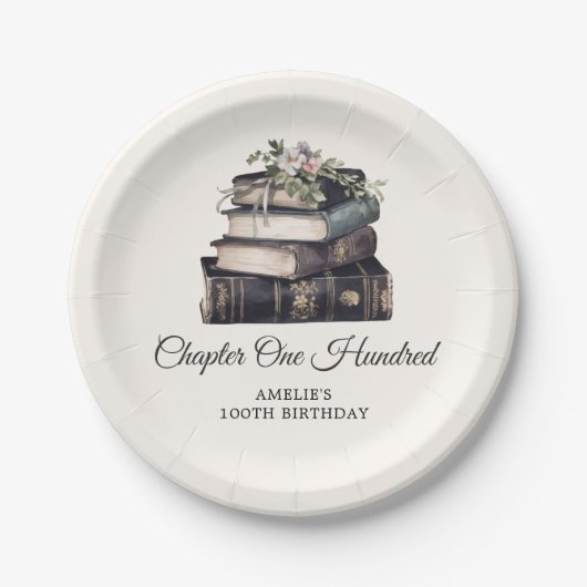 Hoofdstuk 100 Victoriaans Boek 100ste Verjaardag Papieren Bordje (Voorkant)