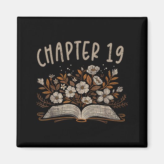 Hoofdstuk 19e verjaardag Boekenwurm 19 jaar oud vo Magneet (Voorkant)
