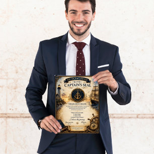 Hoofdstuk 1 Anker Kompas Kapiteins Zegel Certifica Poster