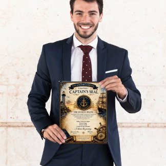 Hoofdstuk 1 Anker Kompas Kapiteins Zegel Certifica Poster