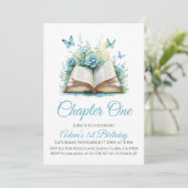 Hoofdstuk 1 Blauw Boek Jongen 1e Verjaardag Kaart (Staand voorkant)